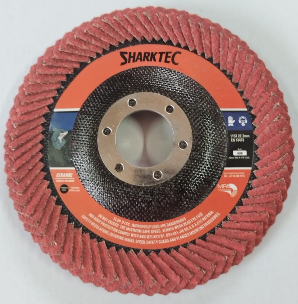 SharkTec Curved Ceramic Flap Disc | 115 x 22