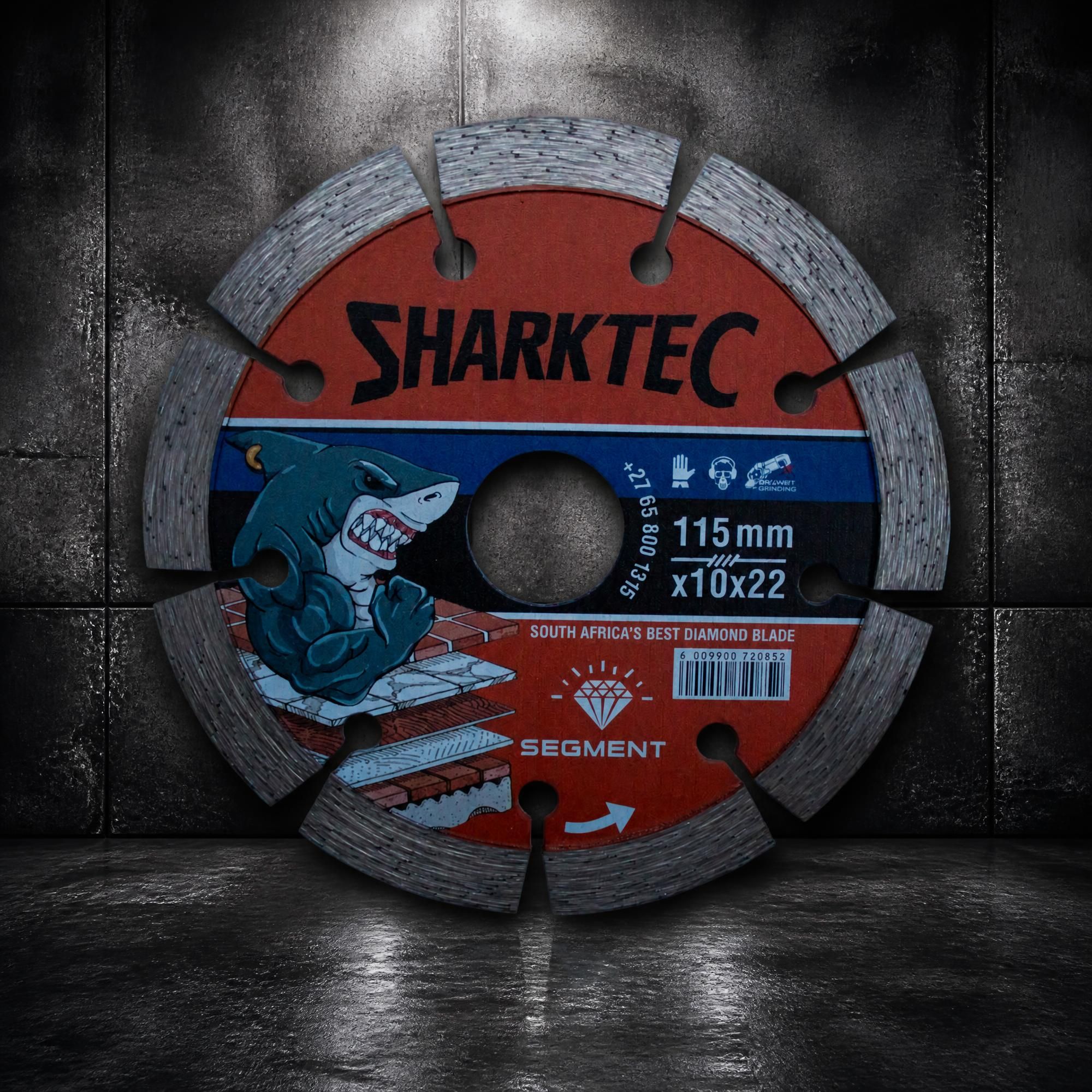 SharkTec Segmented Diamond Blade | 115 x 10 x 22,23