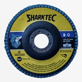 SharkTec zirconia stainless flap disc, 115 x 22 mm, INOX for stainless steel